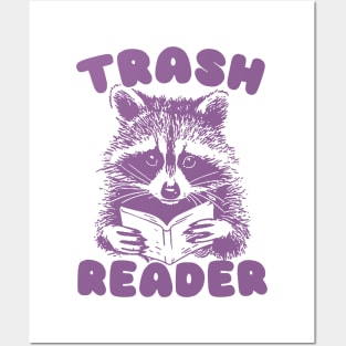 Trash Reader / Bookish Raccoon Shirt / Trash Reader Romance Goblincore Fan / Gift For Book Lover / Funny Trash Panda Posters and Art